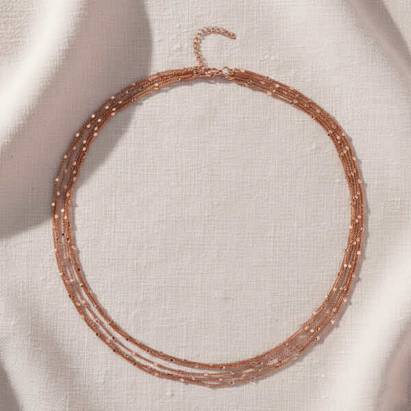 Nickelfreies Messing Halskette ca. 50 cm + 3.5 cm Extender, ros&eacute;vergoldet, ca. 12,50g image number 1