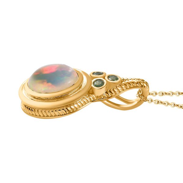 AAA Nat&uuml;rlicher, &auml;thiopischer Welo Opal, Premium-Smaragd Schmuckset 925 Silber Gelbgold Vermeil ca. 2.55 ct image number 6