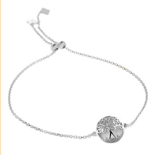 Verstellbares Baum des Lebens Armband 23 cm in 925 Silber image number 0