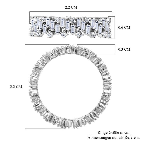 LUXURIANT DIAMOND - Lab Grown Diamant SI-GH SGL zertifiziert Ring, 925 Silber rhodiniert (Gr&ouml;&szlig;e 17.00) ca. 1,00 ct image number 5