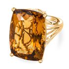 D'Joy AA Citrin Ring 925 Silber 750 Gelbgold Vermeil (Größe 17.00) ca. 38,52 ct