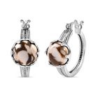 Der Schimmer der Natur - Erdnuss Holz Jaspis Ohrringe Edelstahl ca. 7.77 ct