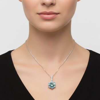 D'Joy Paraiba Moissanit und Moissanit Anh&auml;nger mit 50cm Kette - 3,54 ct.