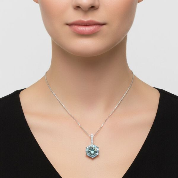 D'Joy Paraiba Moissanit und Moissanit Anh&auml;nger mit 50cm Kette - 3,54 ct. image number 2