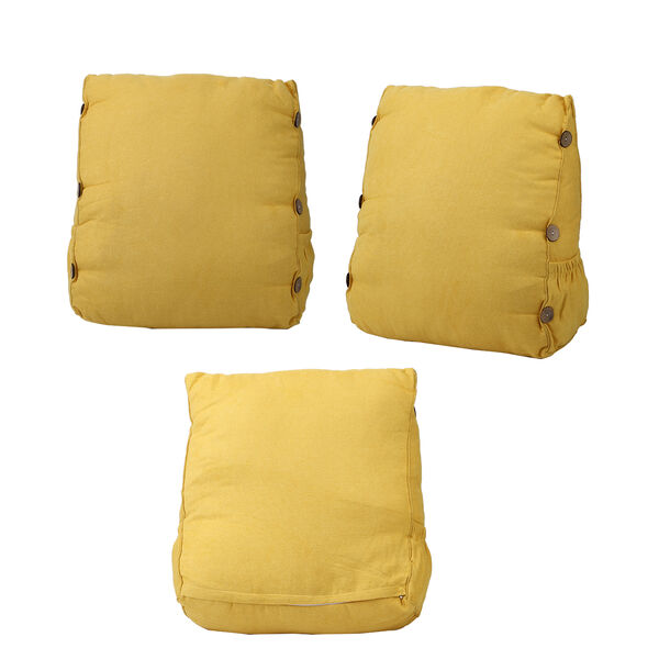 Ergonomisches Kissen aus Samt, Senfgelb image number 3