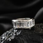 LUSTRO STELLA Hergestellt mit ZIRKONIA Half Eternity Ring 925 Silber Platin-Überzug image number 3