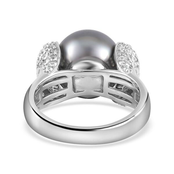 12-13mm Tahiti Perle und Zirkon Ring - 1,97 ct. image number 6