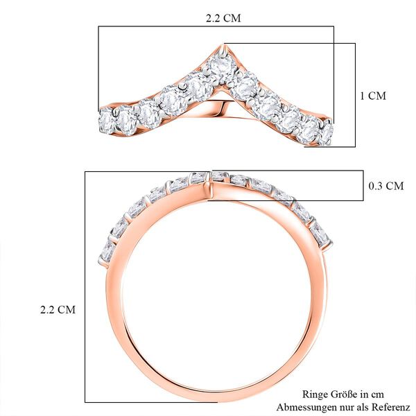 D'Joy Moissanit Ring, 925 Silber ros&eacute;vergoldet - 0,68 ct. image number 7