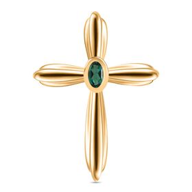 Labor Smaragd Kreuz Anhänger - 0,22 ct.