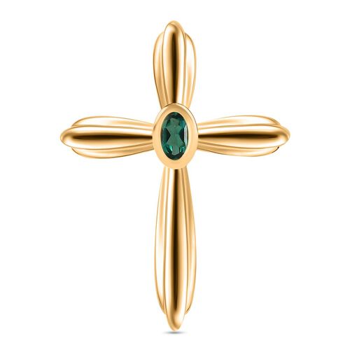Labor Smaragd Kreuz Anhänger - 0,22 ct. image number 0