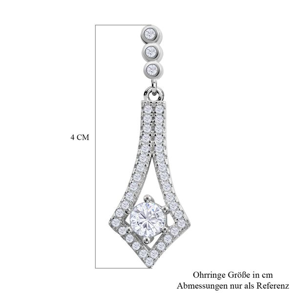 Lustro Stella - Wei&szlig;e Zirkonia Ohrringe, 925 Silber platiniert ca. 1.60 ct image number 4
