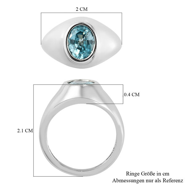Kambodschanischer, blauer Zirkon-Ring, 925 Silber platiniert  ca. 2,33 ct image number 7