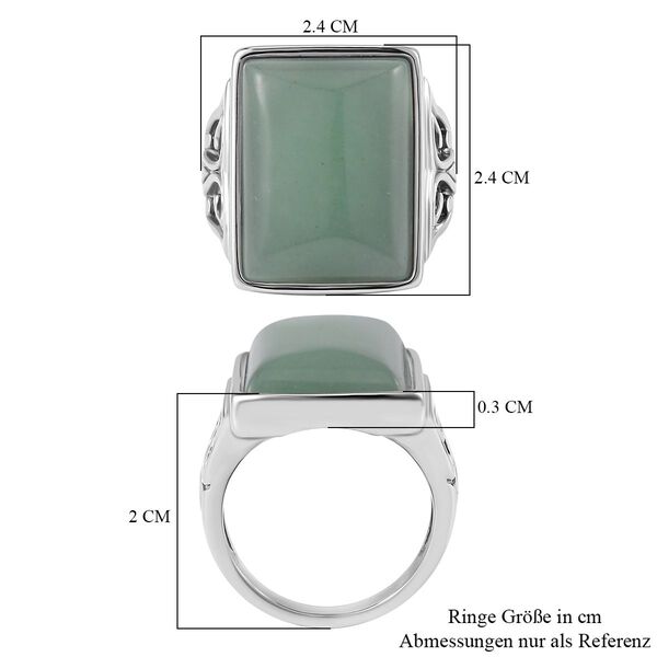 Grüner Aventurin Ring, 316L Edelstahl, (Größe 16.00), ca. 5.00 ct image number 7