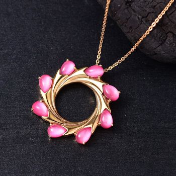 Maulbeer Mondstein Anh&auml;nger mit 45cm Kette - 4,40 ct.