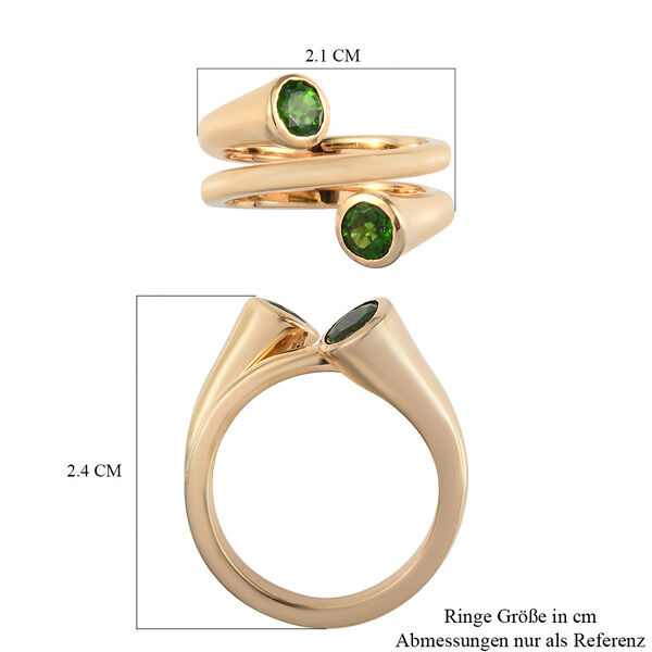 Nat&uuml;rlicher Chromdiopsid Ring 925 Silber vergoldet  ca. 0,98 ct image number 7