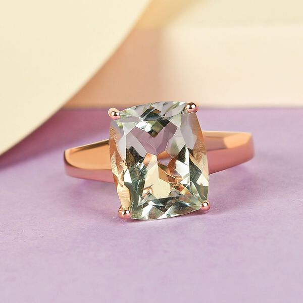 Prasiolith-Ring, 925 Silber ros&eacute;vergoldet  ca. 5,50 ct image number 2