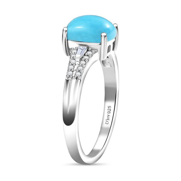 D'Joy AA Sleeping Beauty Türkis, Moissanit Ring 925 Silber rhodiniert (Größe 20.00) ca. 1,47 ct image number 5