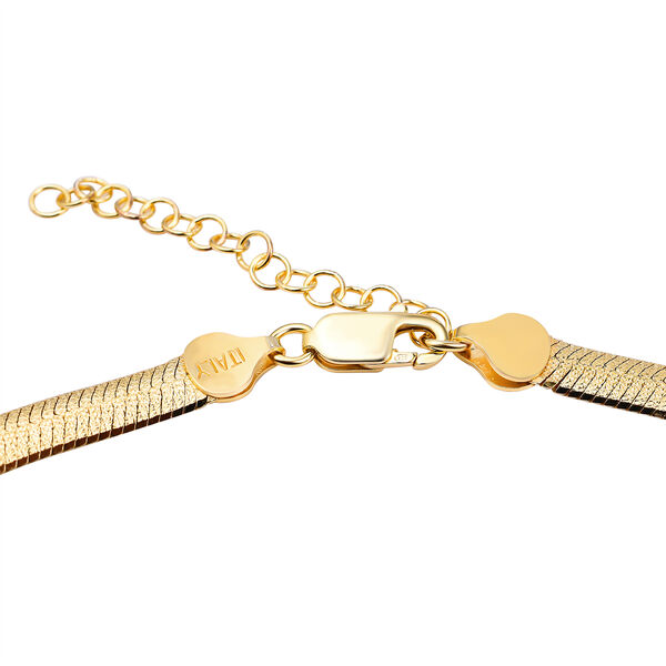 Chunky Choker flache Fischgrätenkette in vergoldetem Silber image number 3