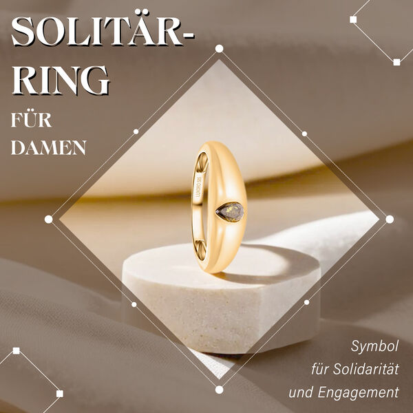 LUXORO nat&uuml;rlicher olivgr&uuml;ner Diamant I1-I2 Ring image number 2