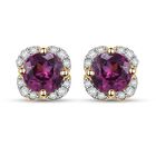 AAA Radiant Ember Granat, Weißer Diamant Ohrringe 417 Gold ca. 1,27 ct.