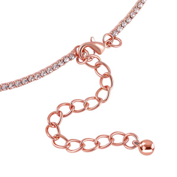 Wei&szlig;er Kristall Halskette ca. 40.5 c, ros&eacute;farben image number 3