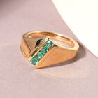 Kagem sambischer Smaragd-Ring, 925 Silber vergoldet  ca. 0,34 ct image number 1