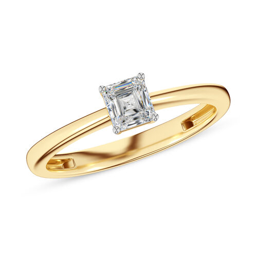 LUXURIANT DIAMOND - Lab Grown Diamant VS-EF SGL zertifiziert Ring, 925 Silber 750 Gelbgold Vermeil (Größe 19.00) ca. 0.50 ct image number 3