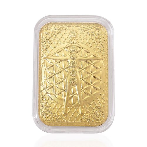 Vitruvianischer Mann mit 7 Chakren-Barren in 999er Gold image number 0