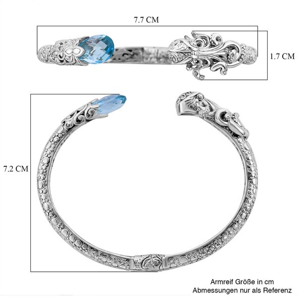 Royal Bali Kollektion- Blauer Topas-Armreif, 19cm- 7 ct. image number 5