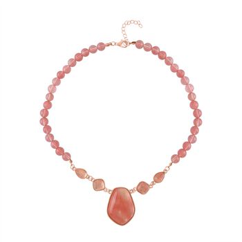 3er Set - Kirsch Quarz Anh&auml;nger mit Kette und Ohrringe, ca. 298.00 ct