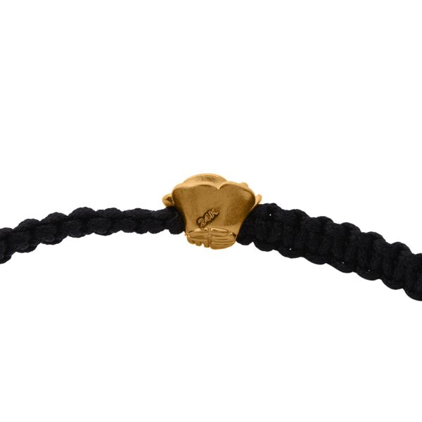 Flexibles Fadenarmband mit Gänseblümchen-Anhänger in 999 Gold, 19cm image number 2