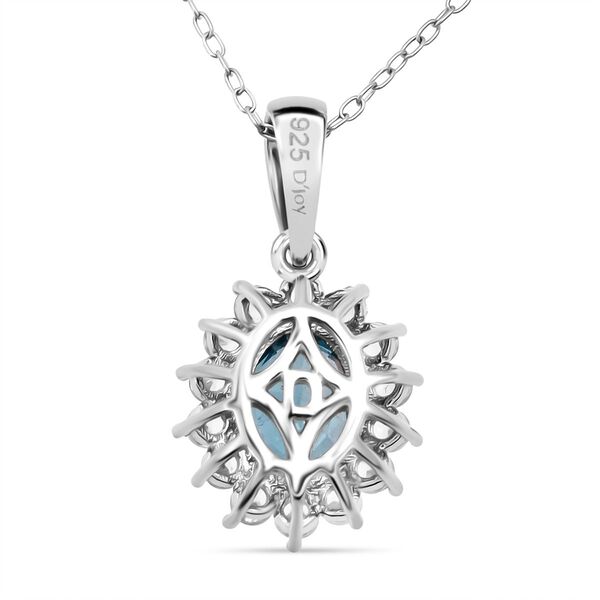 D'Joy AA blauer und weißer Zirkon Anhänger mit 50cm Kette - 2,70 ct. image number 4