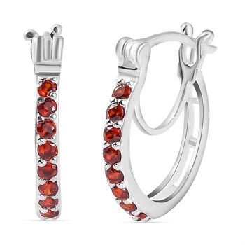 Rote Zirkonia Ohrringe, 925 Silber ca. 1.06 ct