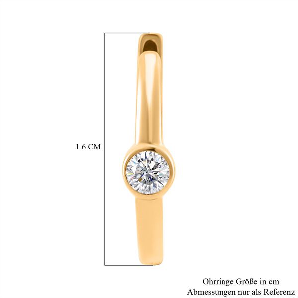 Moissanit Ohrringe, 925 Silber Gelbgold Vermeil - 0,22 ct. image number 5