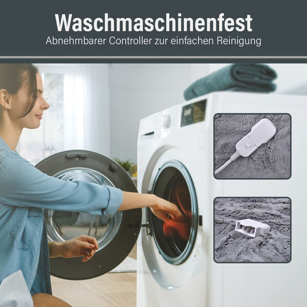 Doppellagige elektronische Heizdecke aus Kunstfell, Grau&nbsp; image number 7