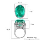 Smaragd-Triplett-Quarz und weißer Zirkon-Ring, 925 Silber platiniert  ca. 34,05 ct image number 6
