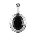 Schwarzer Spinell Anhänger, Messing platiniert ca. 3.57 ct