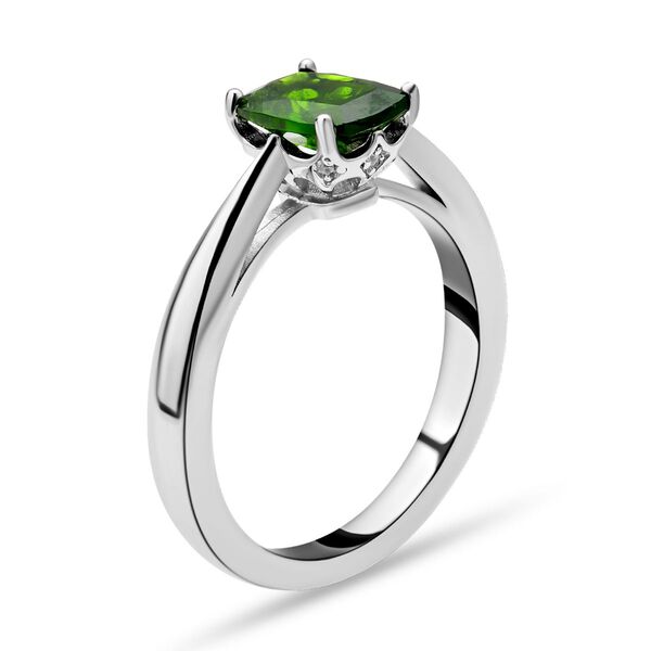 Natürlicher Chromdiopsid und Zirkon-Ring image number 5