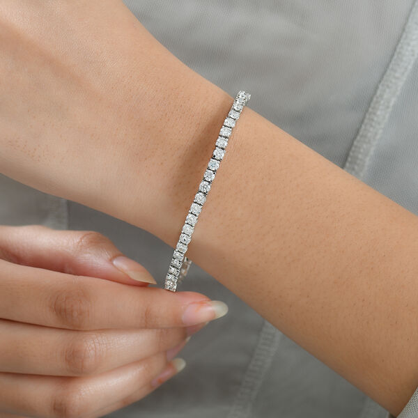 D'Joy Moissanit 19cm Armreif, Edelstahl und 925 Silber rhodiniert - 8,16 ct. image number 2