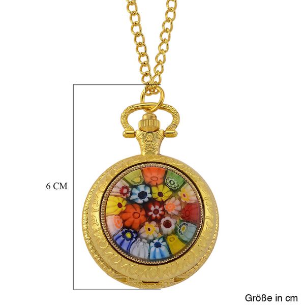 STRADA - Mehrfarbiges Murano-Stil Glas Uhren 91.4 cm Eisen Gelb image number 8