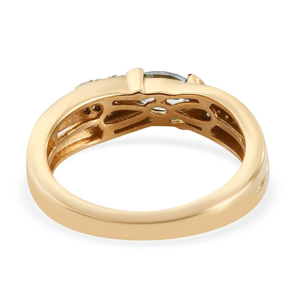 Kambodschanischer blauer Zirkon Ring 925 Silber vergoldet  ca. 0,86 ct image number 6