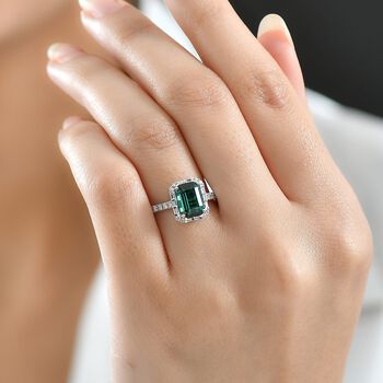 RHAPSODY AAAA Pirineu Lagoon Turmalin und Diamant Ring in 950 Platin - 3,03 ct.