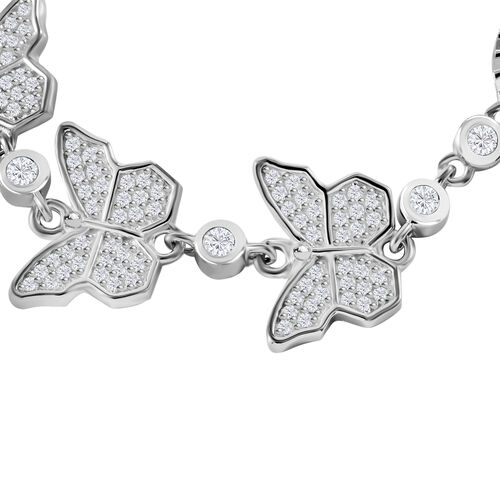 LUSTRO STELLA - Weißer Zirkonia Armband ca. 19 cm 925 Silber rhodiniert image number 1