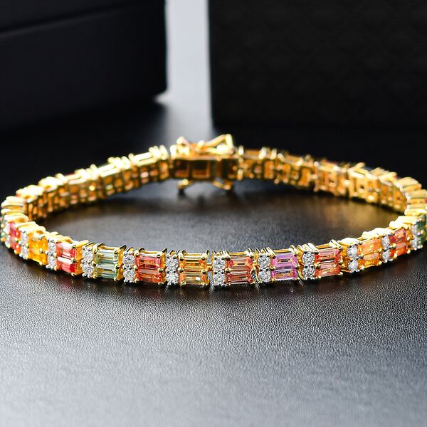 Mehrfarbiges Saphir und Moissanit-Armband image number 2