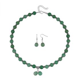 Grüner Aventurin Schmuckset  Legierung Antik-silber-Plattierung ca. 305.00 ct