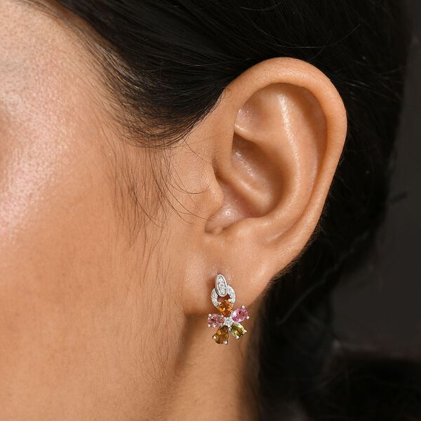 Multi-Turmalin und Zirkon Ohrringe - 1,96 ct. image number 3