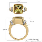 Ouro Verde-Quarz und Zirkon Ring 925 Silber vergoldet (Größe 16.00) image number 6