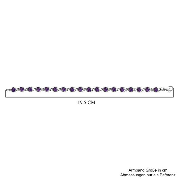 Afrikanischer Amethyst Armband ca. 19 cm Edelstahl ca. 8,46 ct. image number 5
