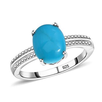 Amerikanischer, nat&uuml;rlicher Sleeping Beauty T&uuml;rkis Ring, 925 Silber platiniert, ca. 2.00 ct