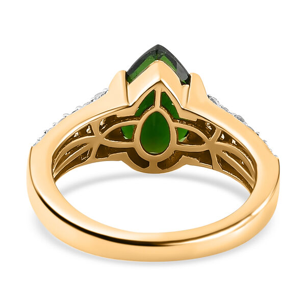 Nat&uuml;rlicher Chromdiopsid und Zirkon Ring 925 Silber vergoldet  ca. 2,58 ct image number 6
